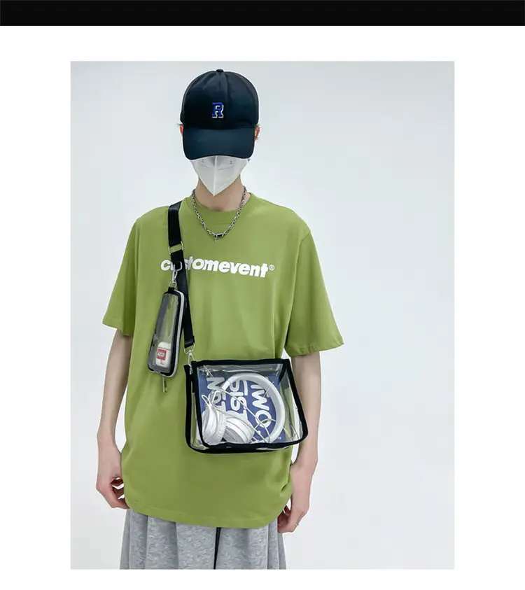 Transparent PVC Messenger Bag Women Men Hong Kong Style — feature 7