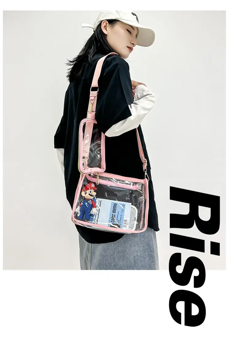 Transparent PVC Messenger Bag Women Men Hong Kong Style — feature 8