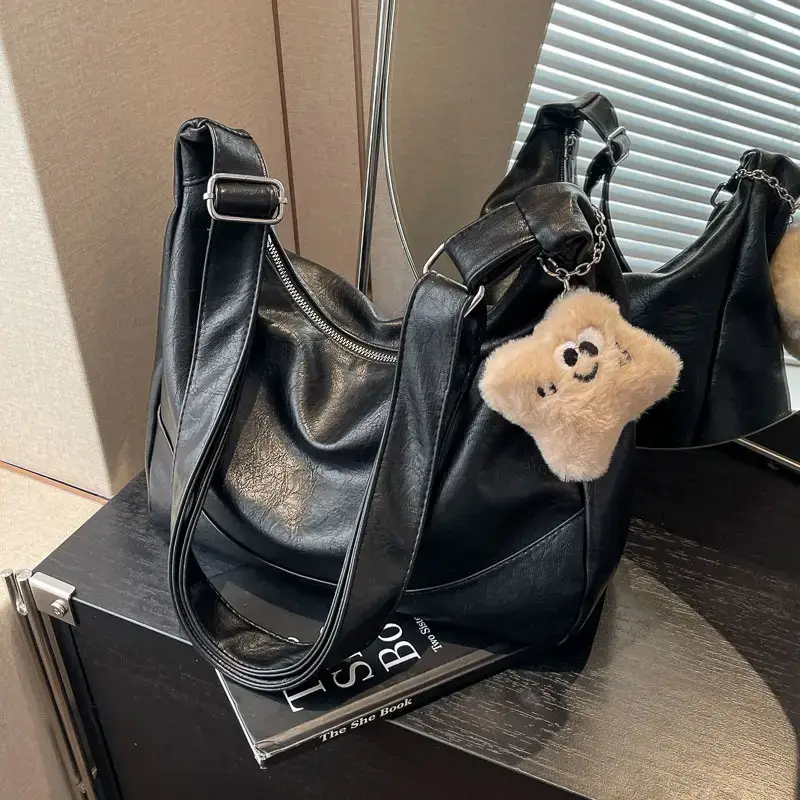 Brown Leather Shoulder Crossbody Tote Bag for Women 2024 - Image 5