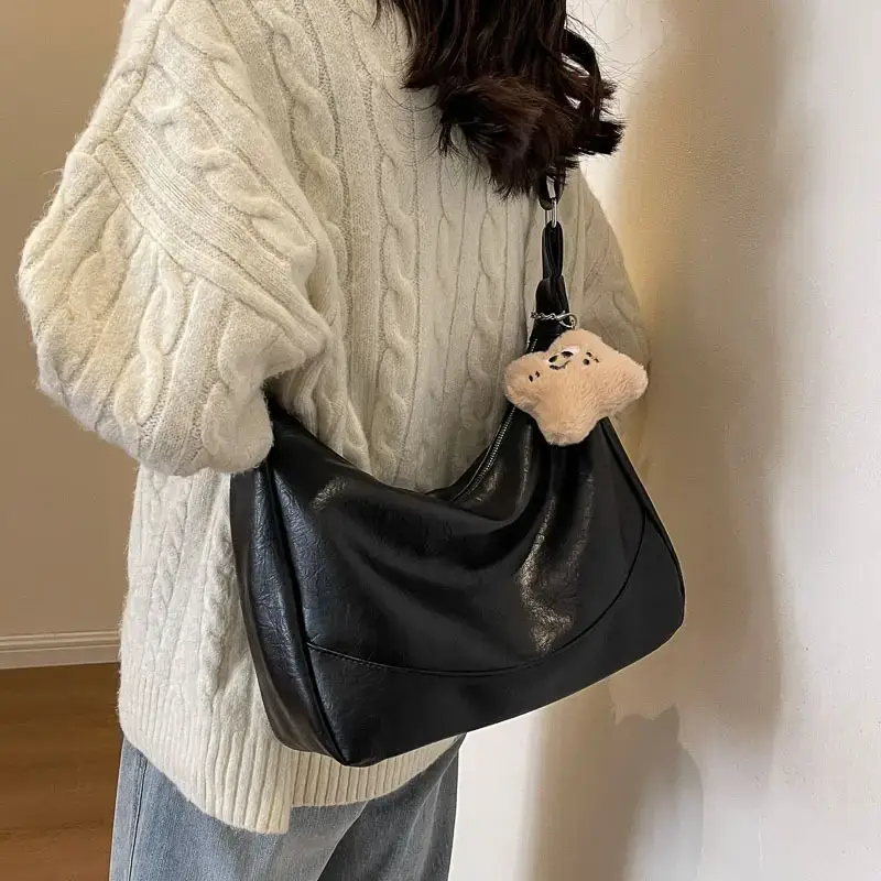 Brown Leather Shoulder Crossbody Tote Bag for Women 2024 - Image 6