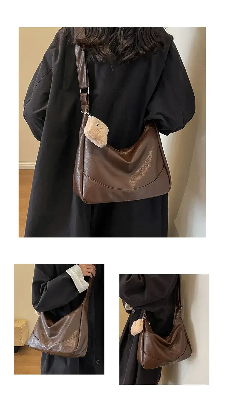 Brown Leather Shoulder Crossbody Tote Bag for Women 2024 — feature 17