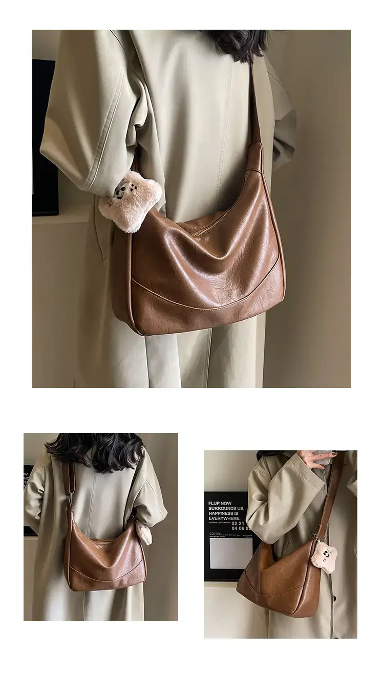 Brown Leather Shoulder Crossbody Tote Bag for Women 2024 — feature 19