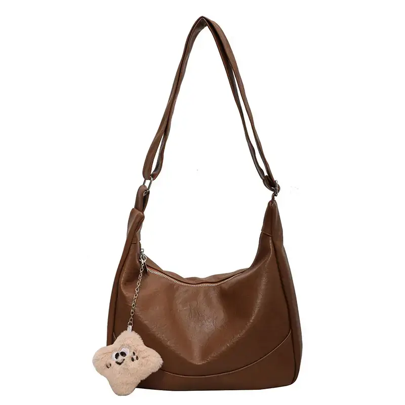 Brown Leather Shoulder Crossbody Tote Bag for Women 2024 - Image 2