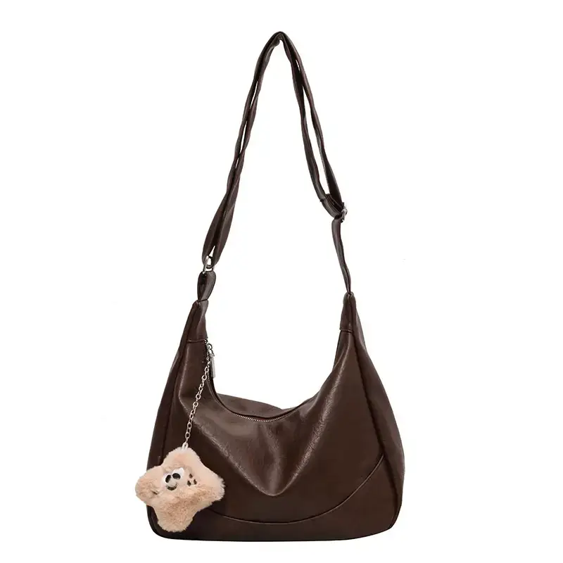 Brown Leather Shoulder Crossbody Tote Bag for Women 2024 - Image 3