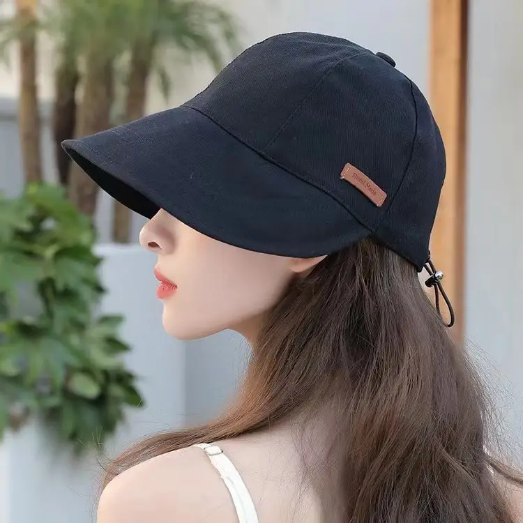 Black Fisherman Hat with Large Brim for Summer Sun Protection — feature 2