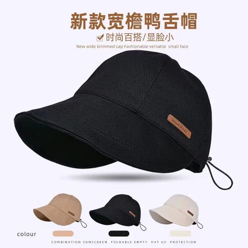 Black Fisherman Hat with Large Brim for Summer Sun Protection — feature 3