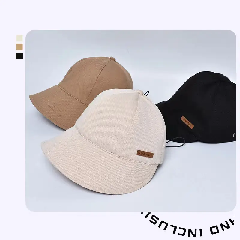 Black Fisherman Hat with Large Brim for Summer Sun Protection — feature 5
