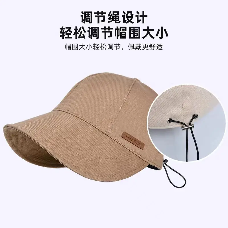 Black Fisherman Hat with Large Brim for Summer Sun Protection — feature 6