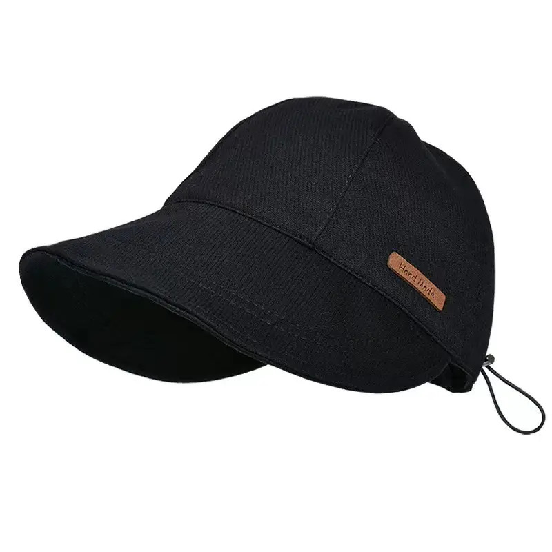Black Fisherman Hat with Large Brim for Summer Sun Protection — feature 8