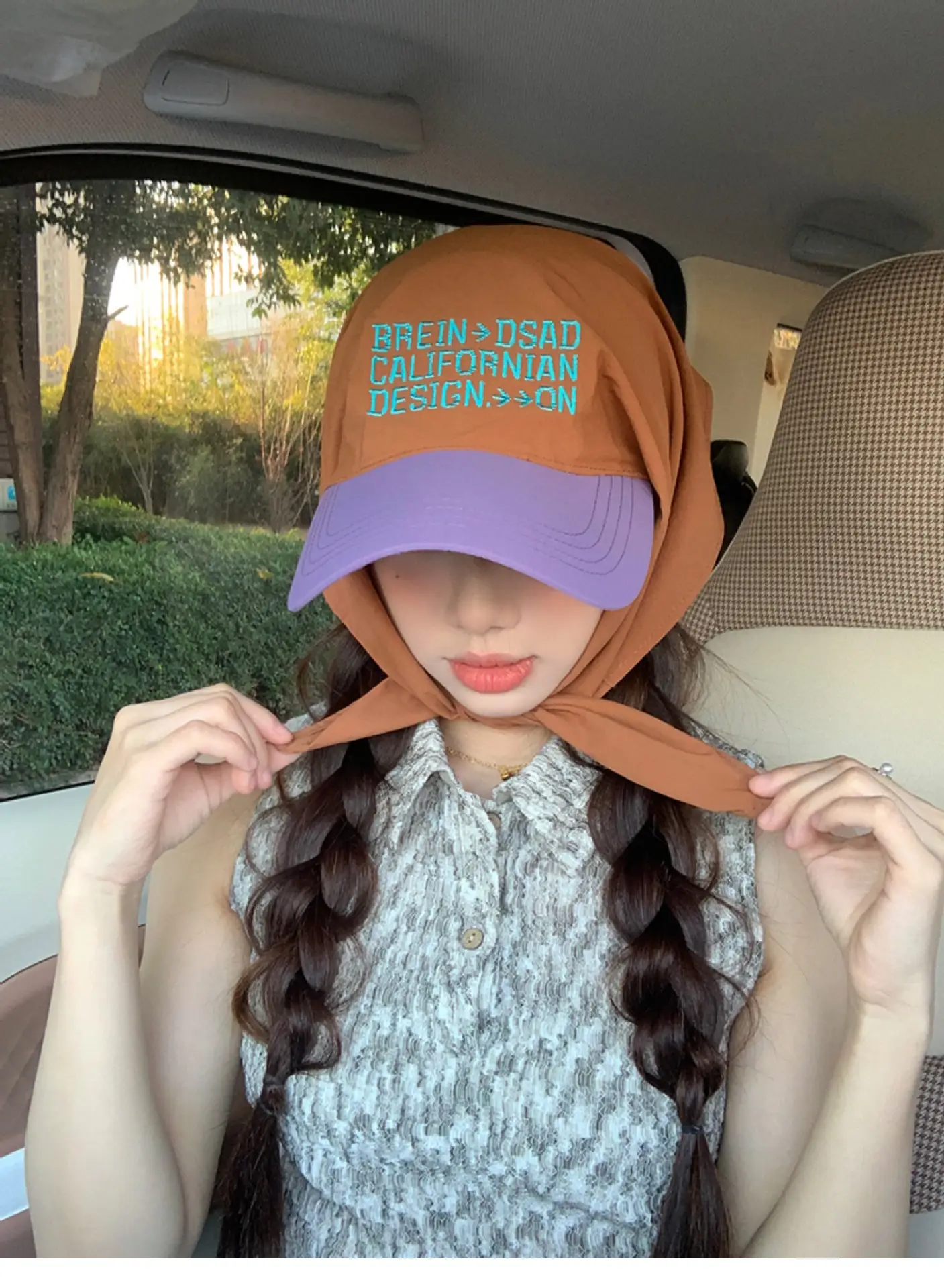 Korean Style Headscarf with Baseball Cap for Women — feature 3