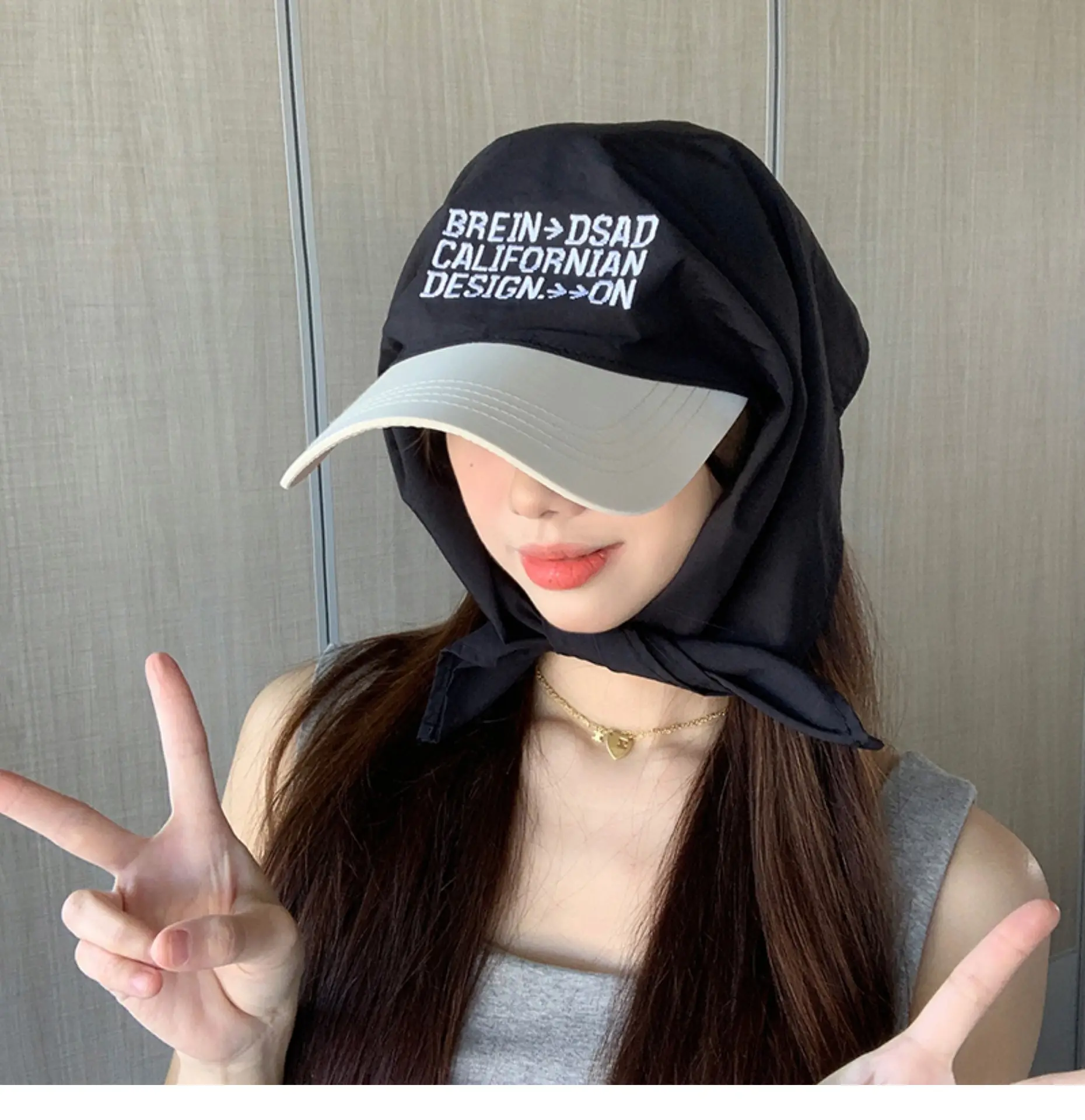 Korean Style Headscarf with Baseball Cap for Women — feature 6