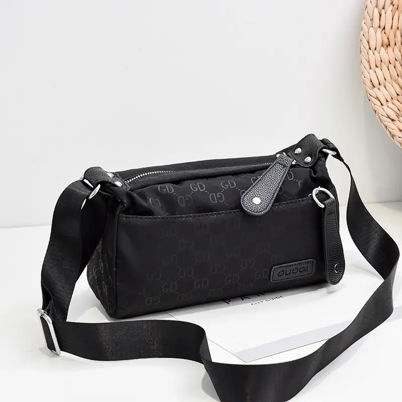 Women's Waterproof Crossbody Bag Brown Nylon Oxford