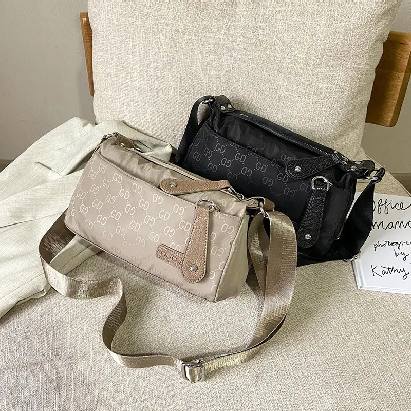 Women's Waterproof Crossbody Bag Brown Nylon Oxford