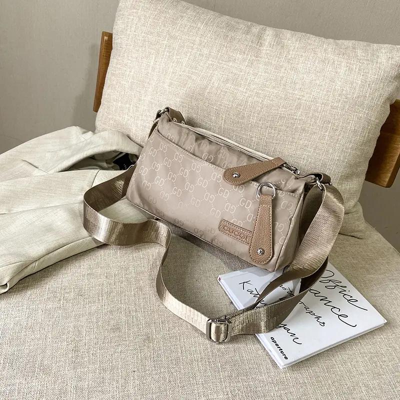 Women's Waterproof Crossbody Bag Brown Nylon Oxford