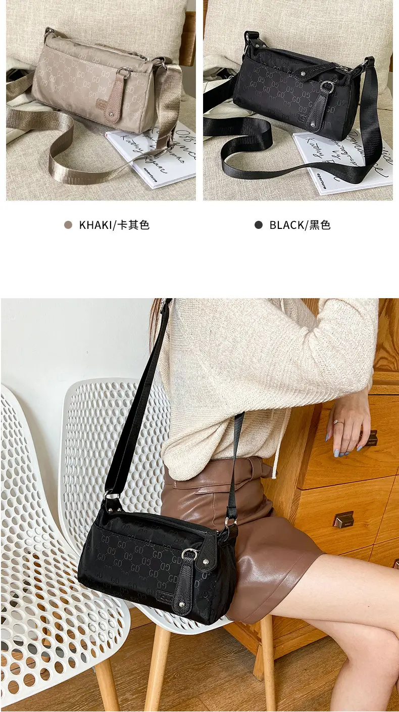 Women's Waterproof Crossbody Bag Brown Nylon Oxford — feature 11