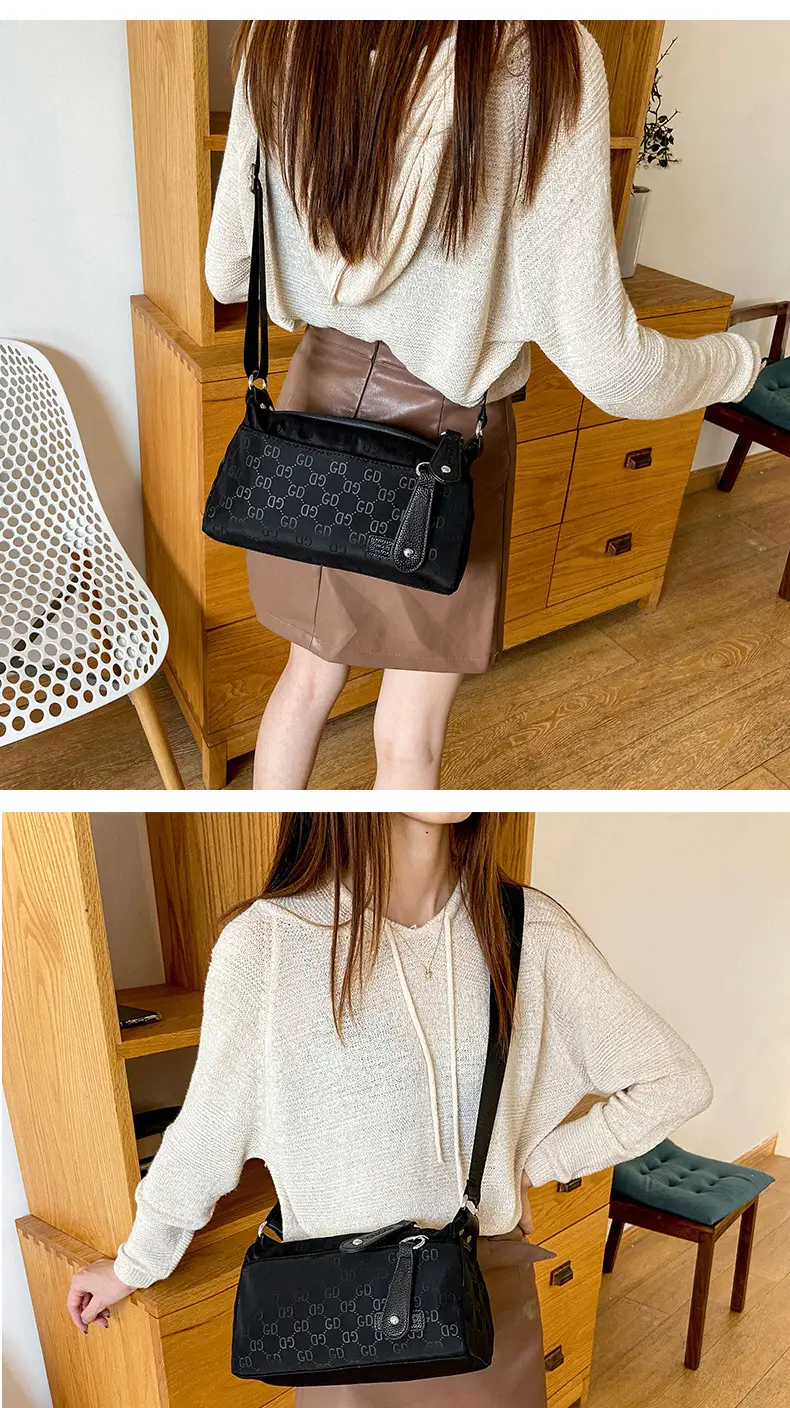Women's Waterproof Crossbody Bag Brown Nylon Oxford — feature 12