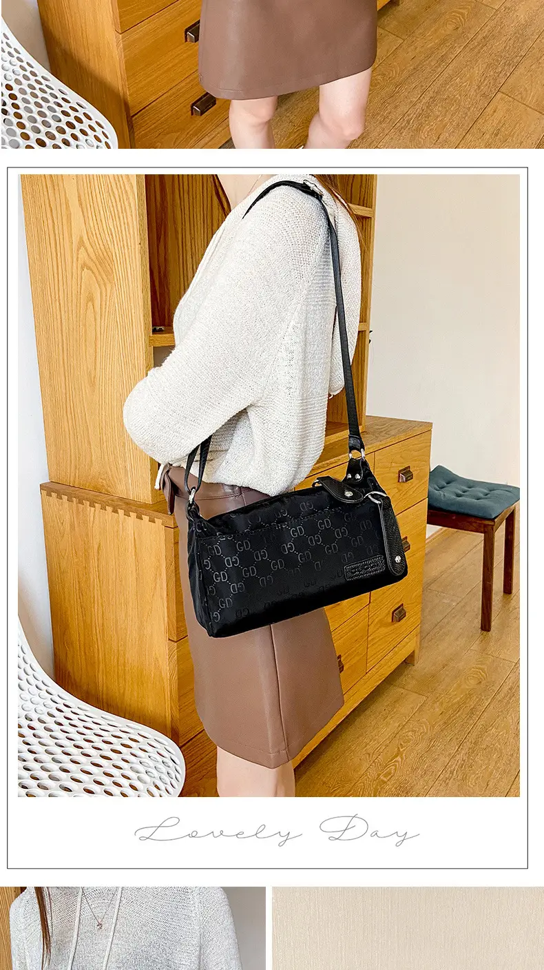 Women's Waterproof Crossbody Bag Brown Nylon Oxford — feature 13