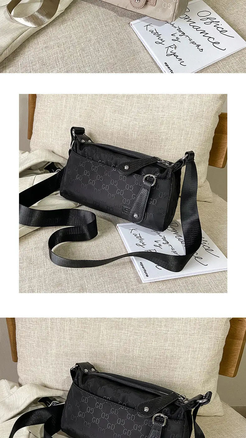 Women's Waterproof Crossbody Bag Brown Nylon Oxford — feature 18