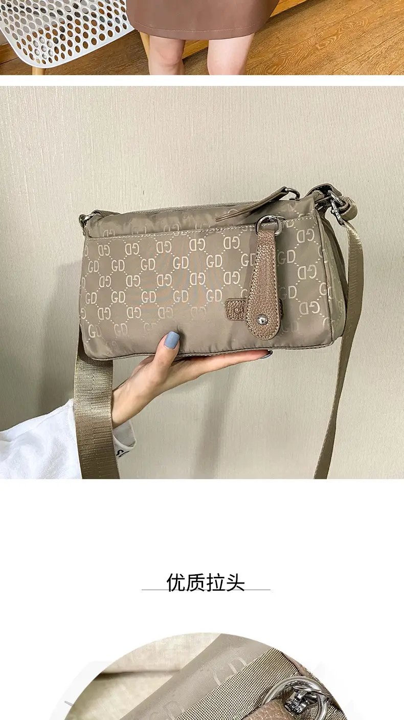 Women's Waterproof Crossbody Bag Brown Nylon Oxford — feature 5