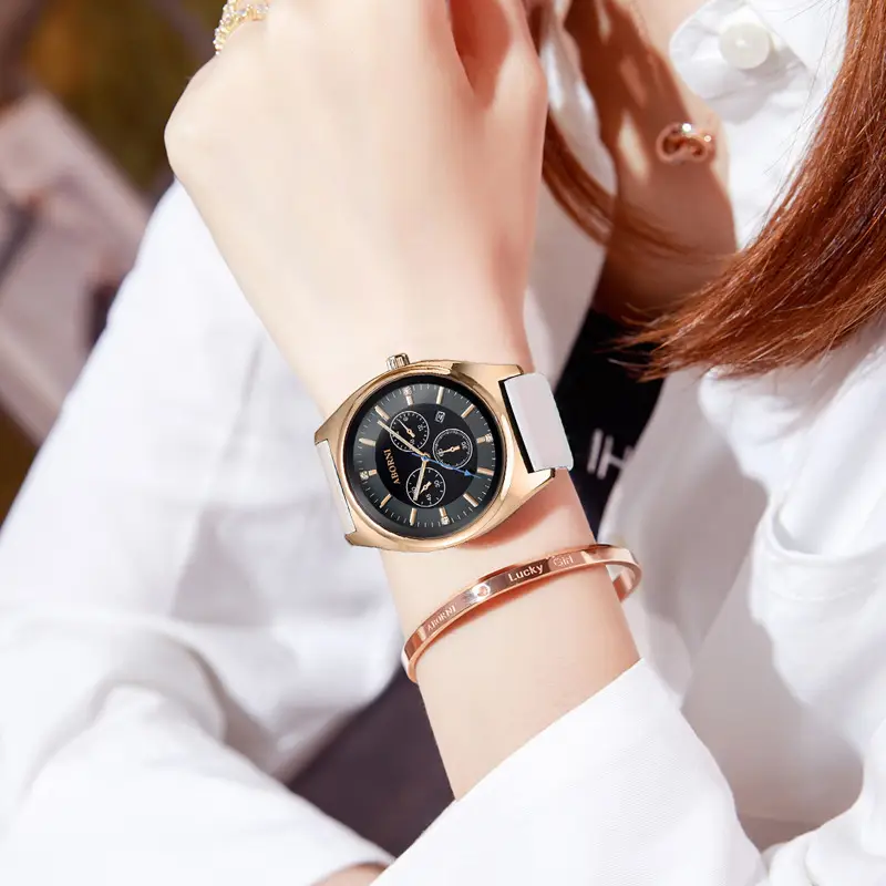 Yabani Women's Rose Gold Chronograph Watch with Green Strap - Image 6