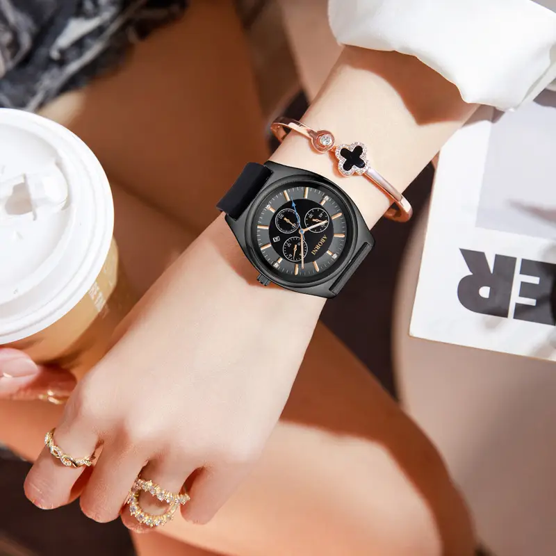 Yabani Women's Rose Gold Chronograph Watch with Green Strap - Image 7