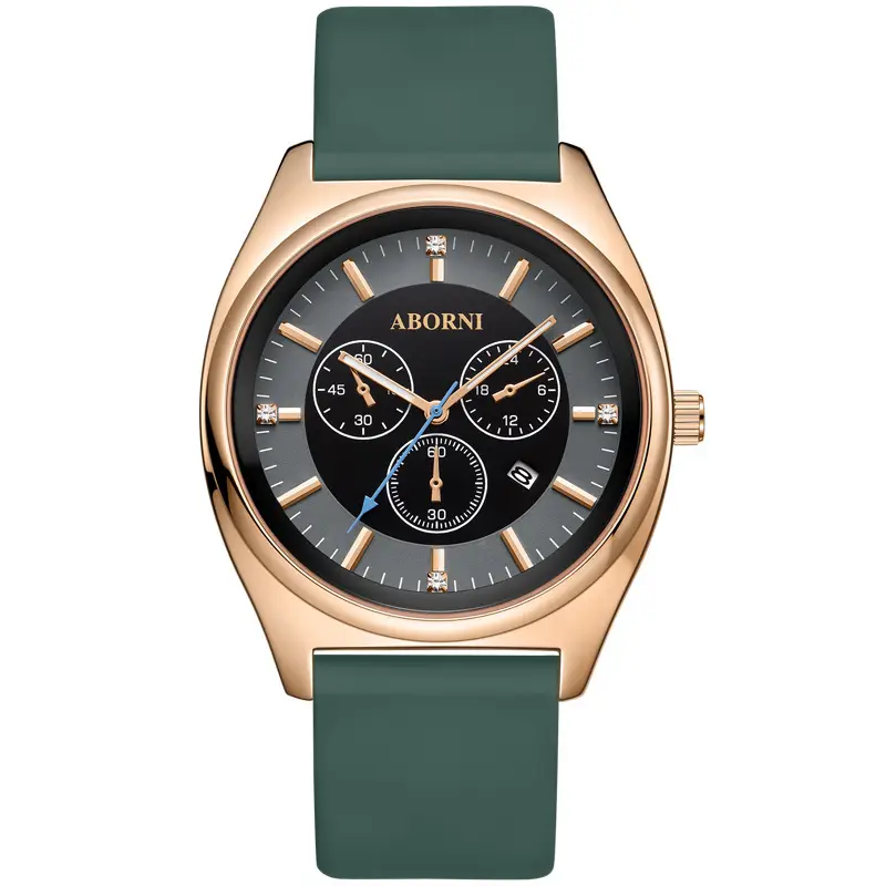 Yabani Women's Rose Gold Chronograph Watch with Green Strap - Image 9