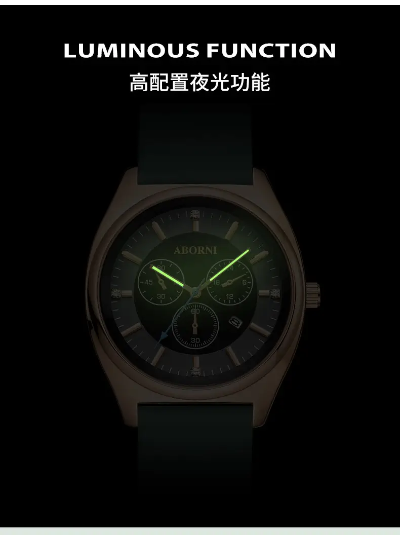 Yabani Women's Rose Gold Chronograph Watch with Green Strap — feature 11