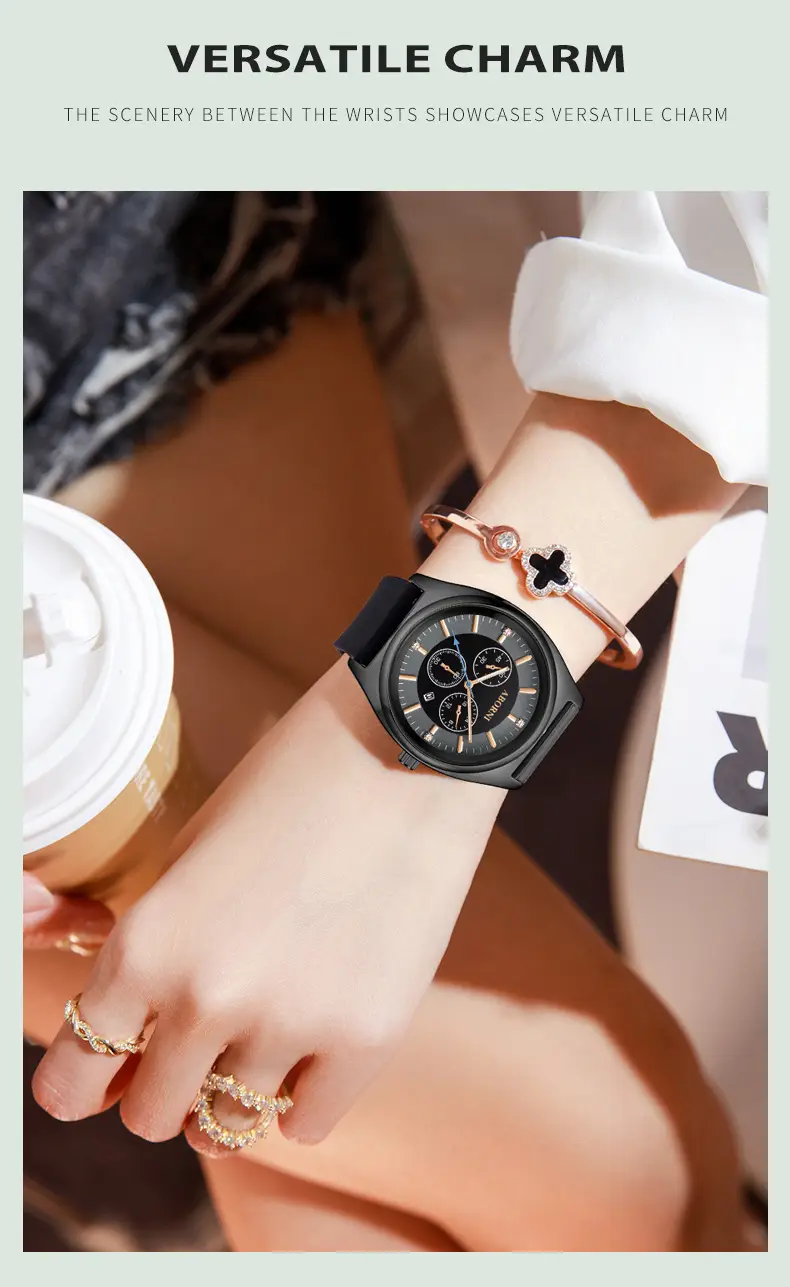 Yabani Women's Rose Gold Chronograph Watch with Green Strap — feature 19