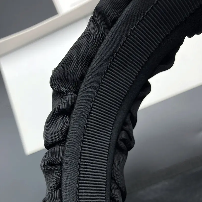 2024 Black Pleated Hair Hoop with Crystal Accents — feature 8