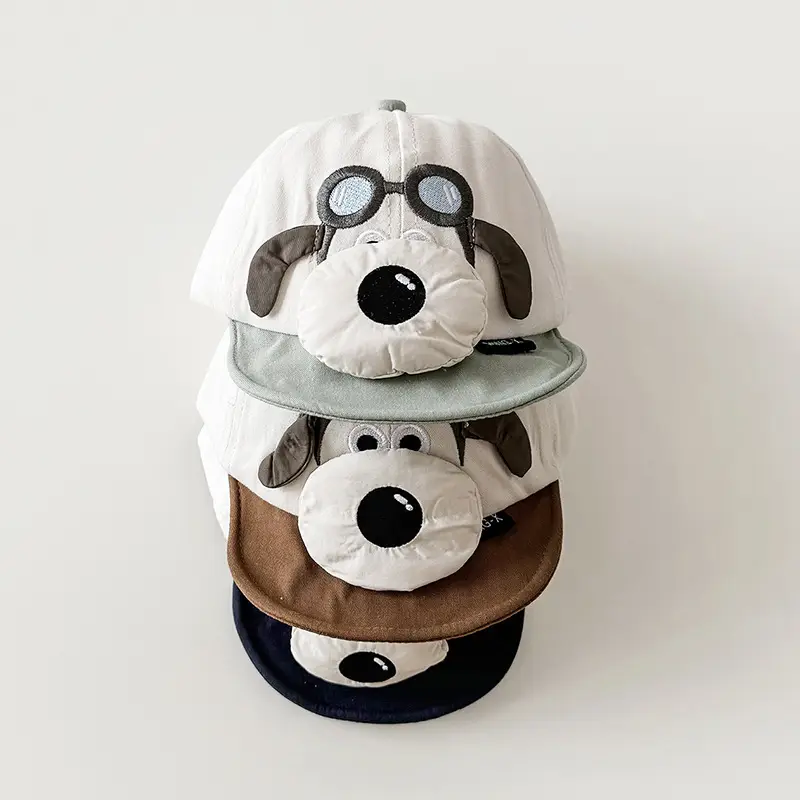 Baby Peaked Cap Puppy Hat with Blue Glasses Spring Fall 2024 - Image 11