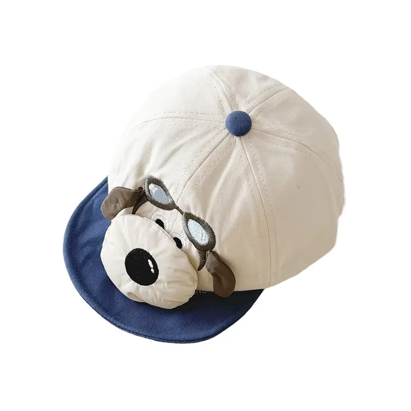 Baby Peaked Cap Puppy Hat with Blue Glasses Spring Fall 2024 - Image 13
