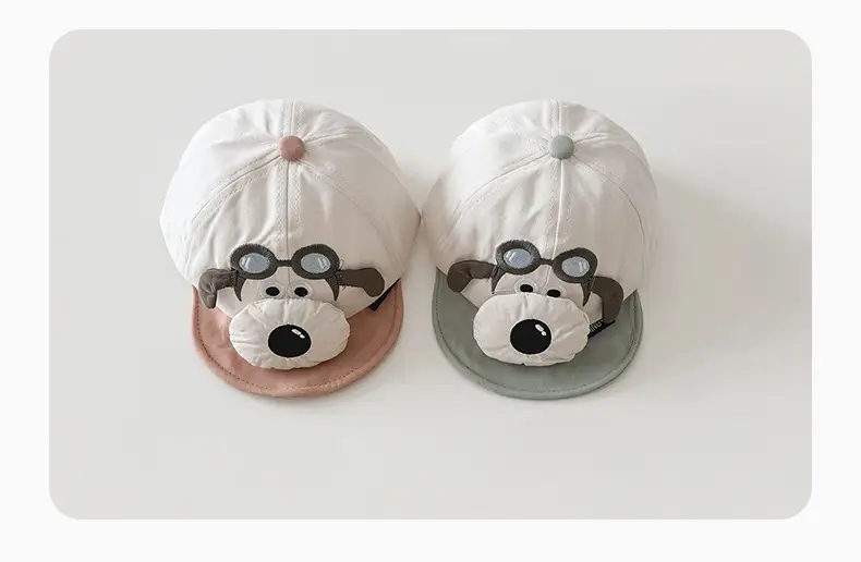 Baby Peaked Cap Puppy Hat with Blue Glasses Spring Fall 2024 — feature 11