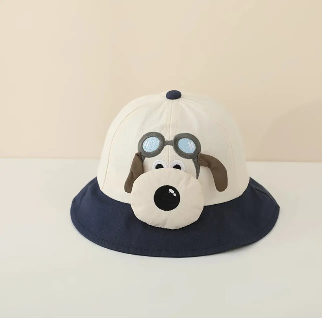 Baby Peaked Cap Puppy Hat with Blue Glasses Spring Fall 2024 — feature 14
