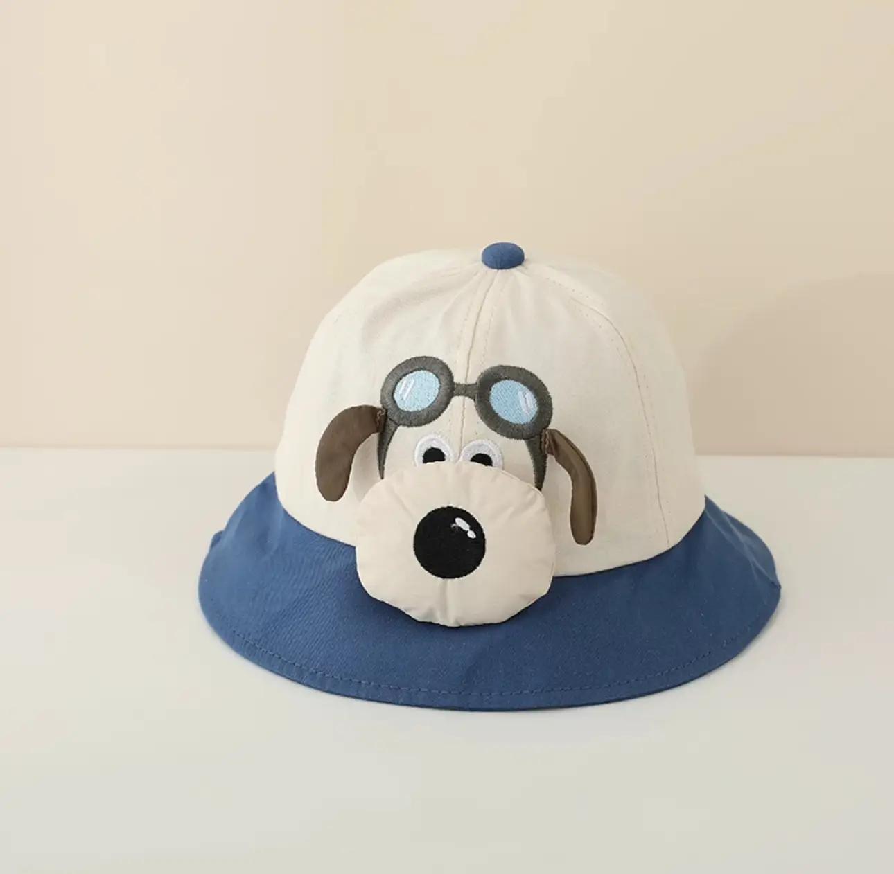 Baby Peaked Cap Puppy Hat with Blue Glasses Spring Fall 2024 — feature 16