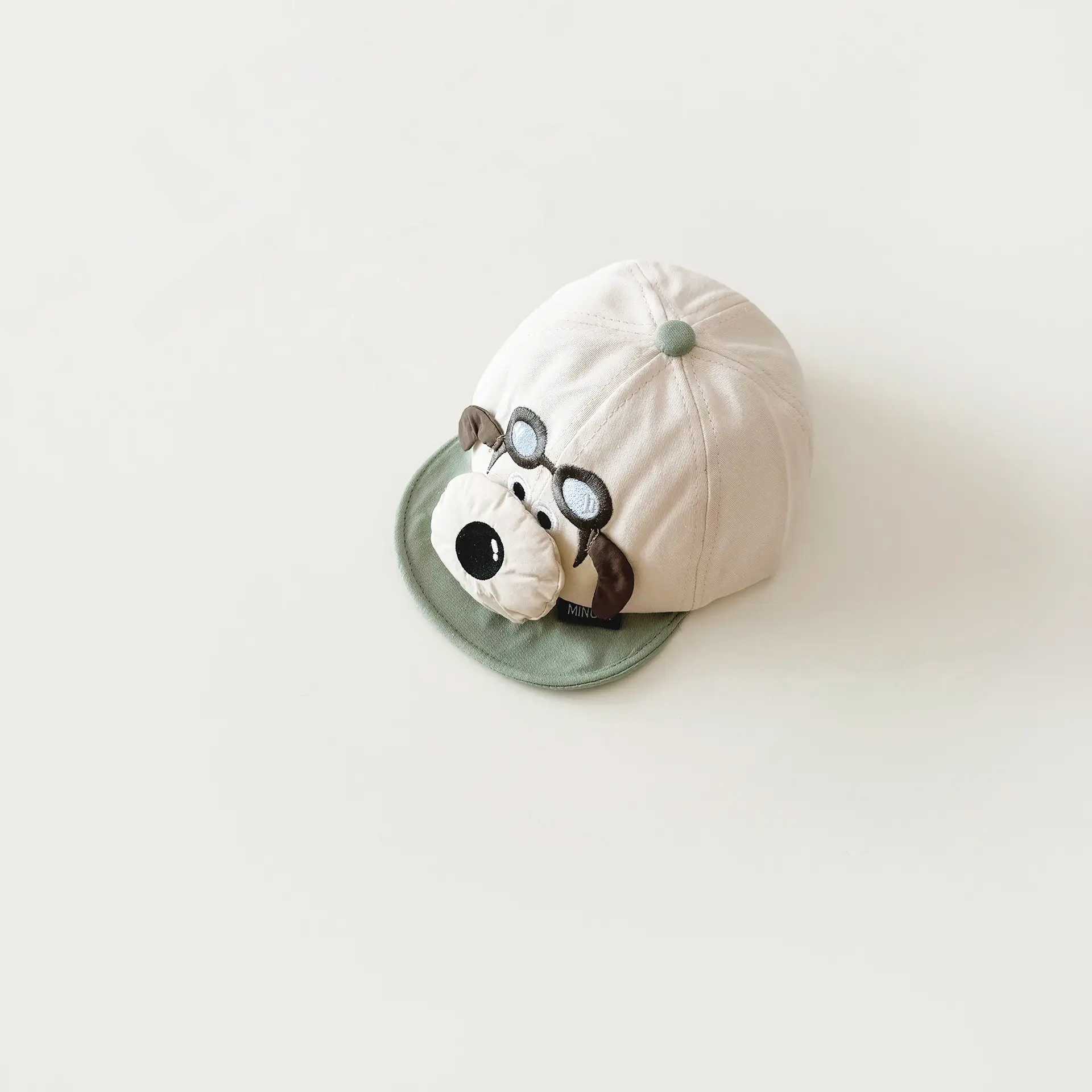 Baby Peaked Cap Puppy Hat with Blue Glasses Spring Fall 2024 - Image 2