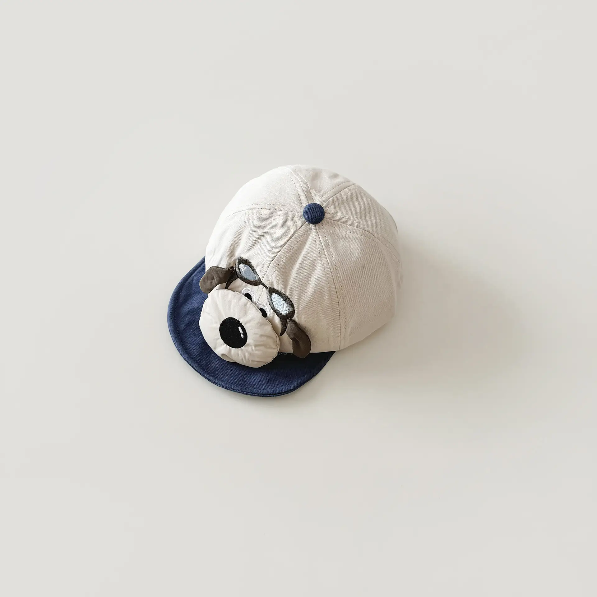 Baby Peaked Cap Puppy Hat with Blue Glasses Spring Fall 2024 - Image 3