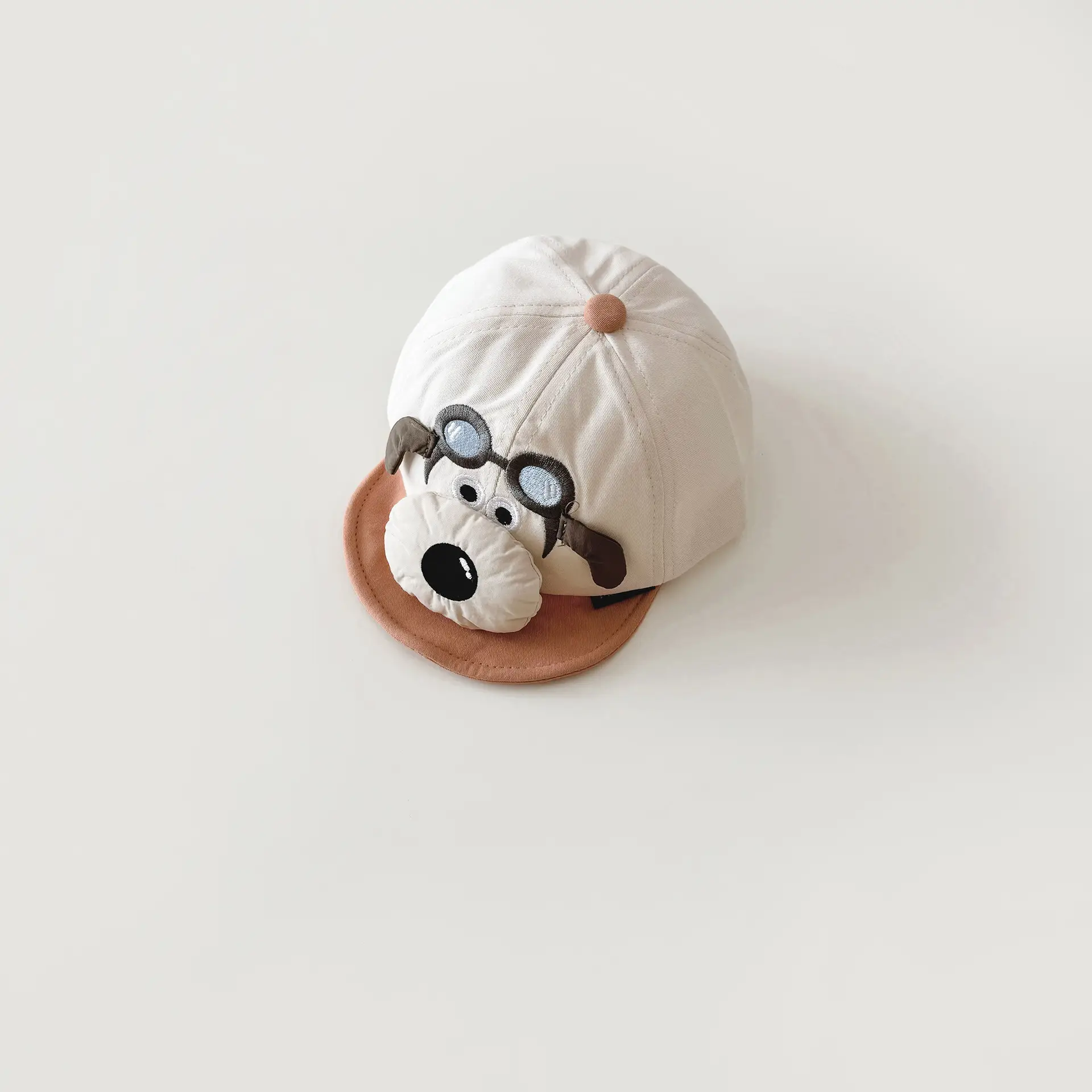 Baby Peaked Cap Puppy Hat with Blue Glasses Spring Fall 2024 - Image 4