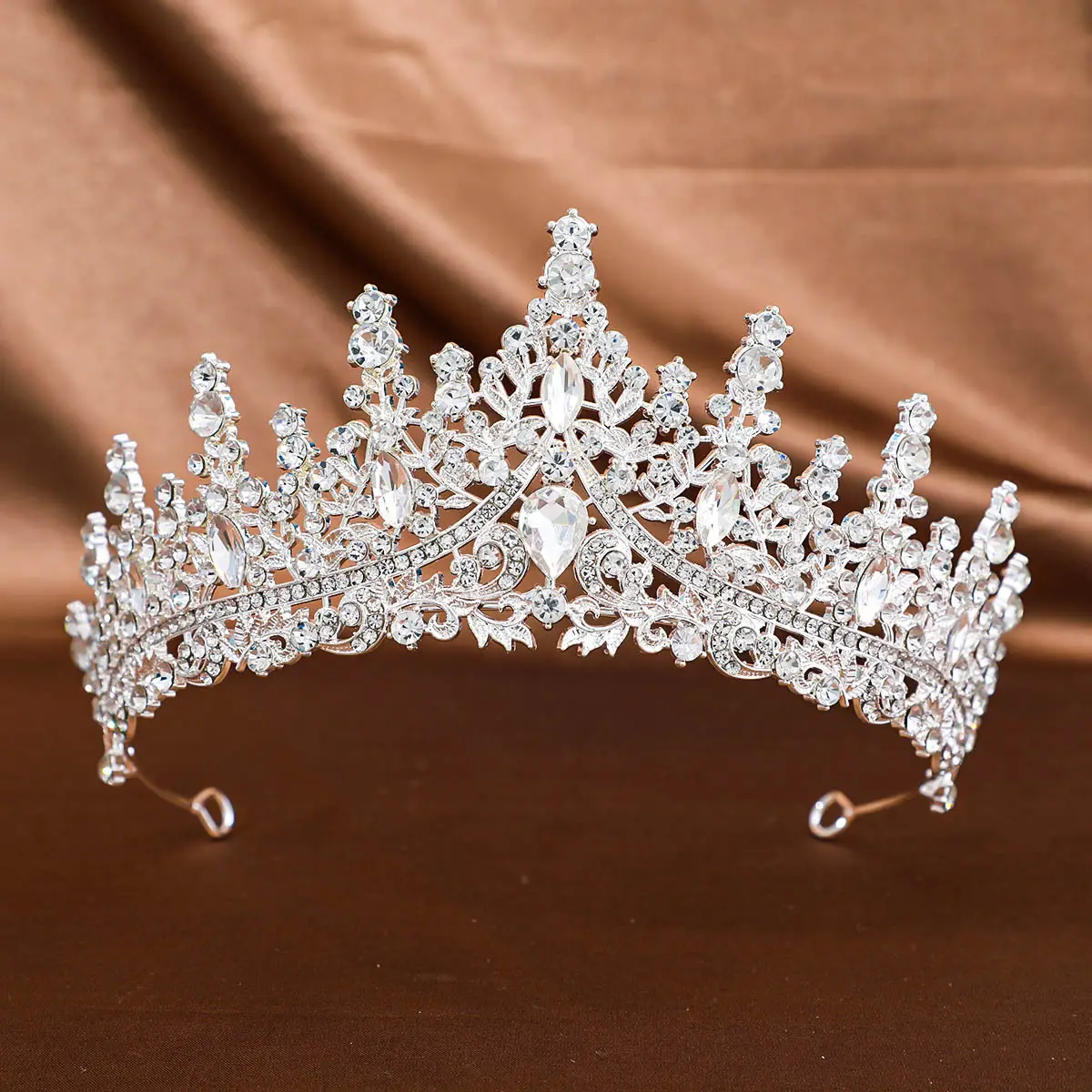 European Rhinestone Bridal Tiara Crown Accessory