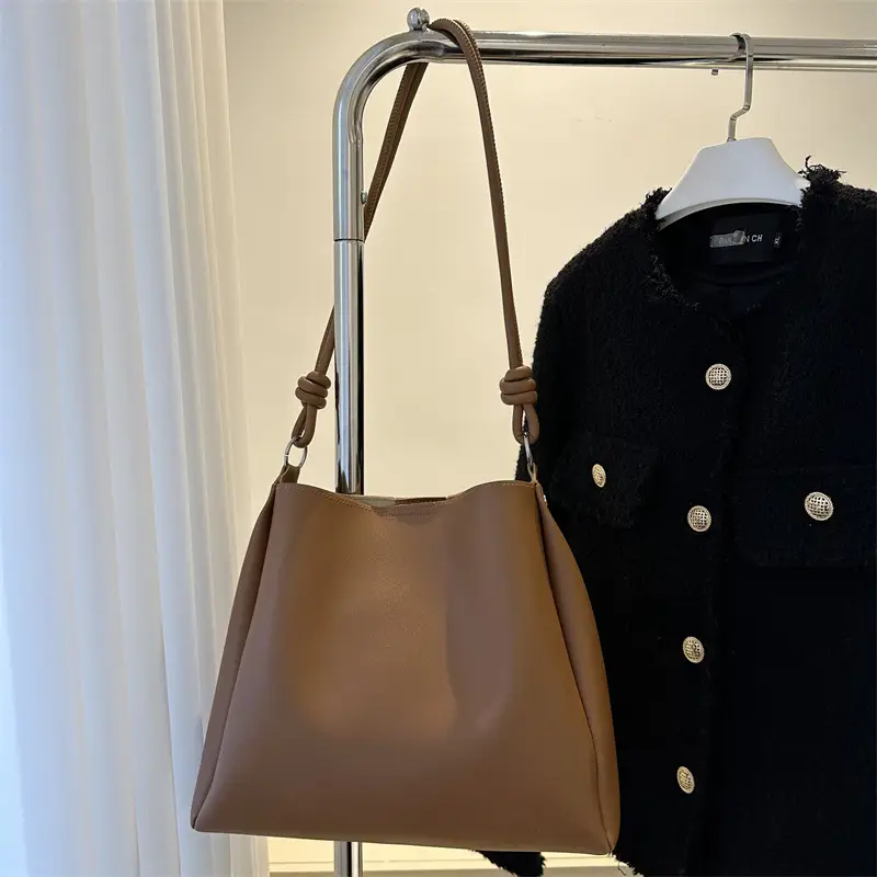 Women's Tan Leather Shoulder Bag 2024 Spring - Image 5