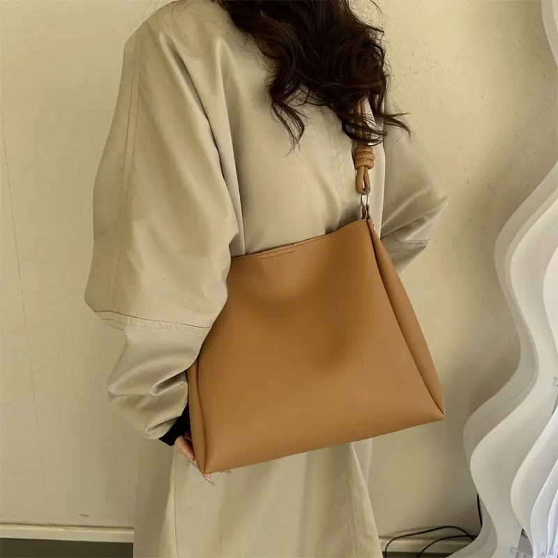 Women's Tan Leather Shoulder Bag 2024 Spring - Image 6