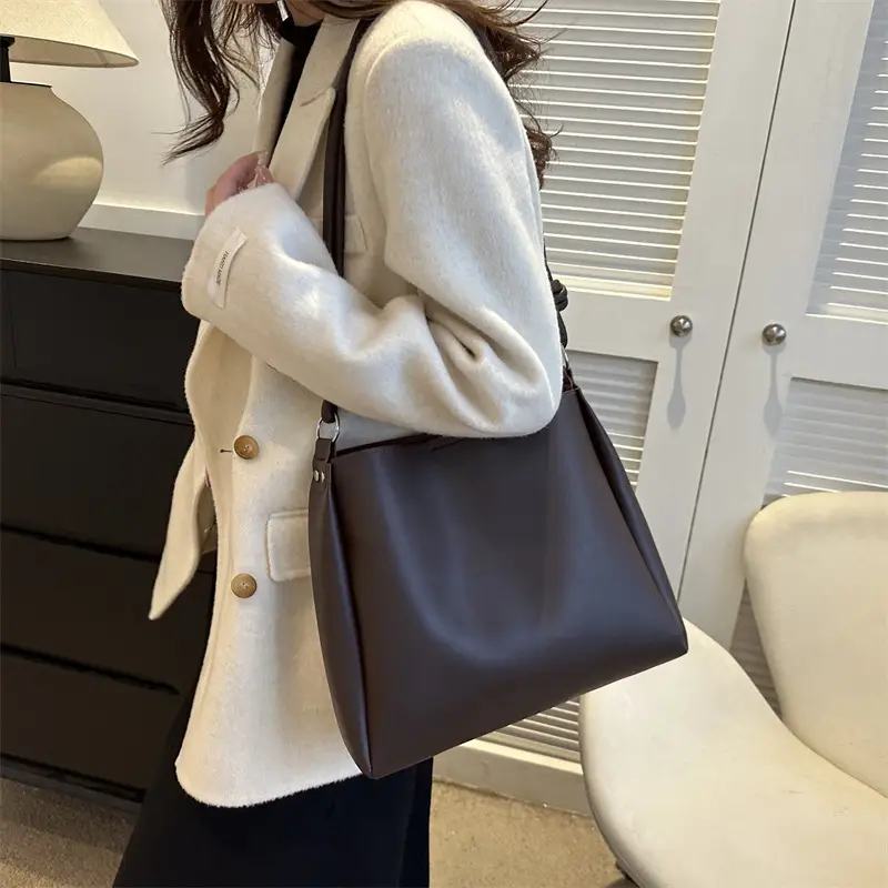 Women's Tan Leather Shoulder Bag 2024 Spring - Image 7