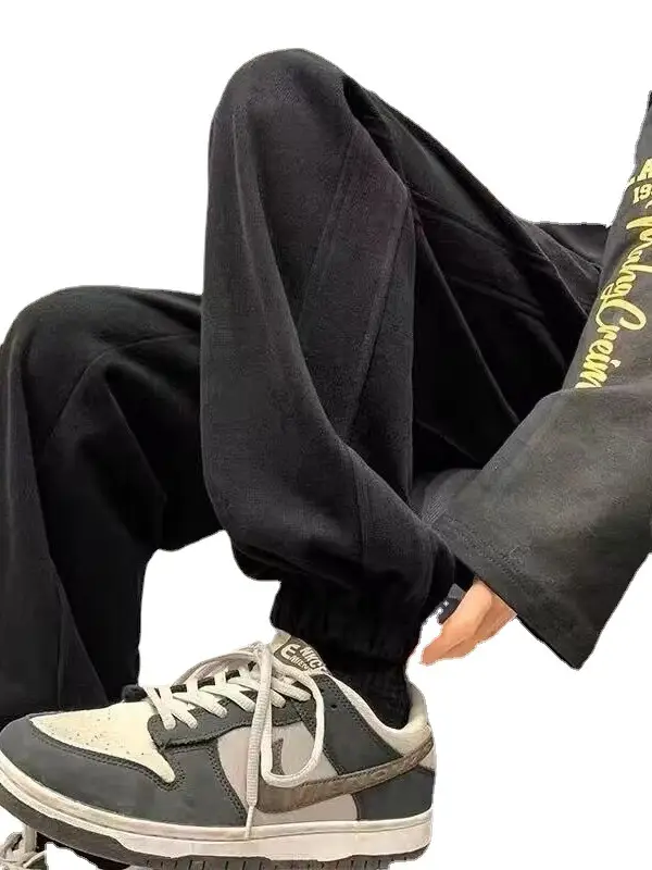 Men Fleece Lined Ankle Tied Sweatpants Winter Casual Pants