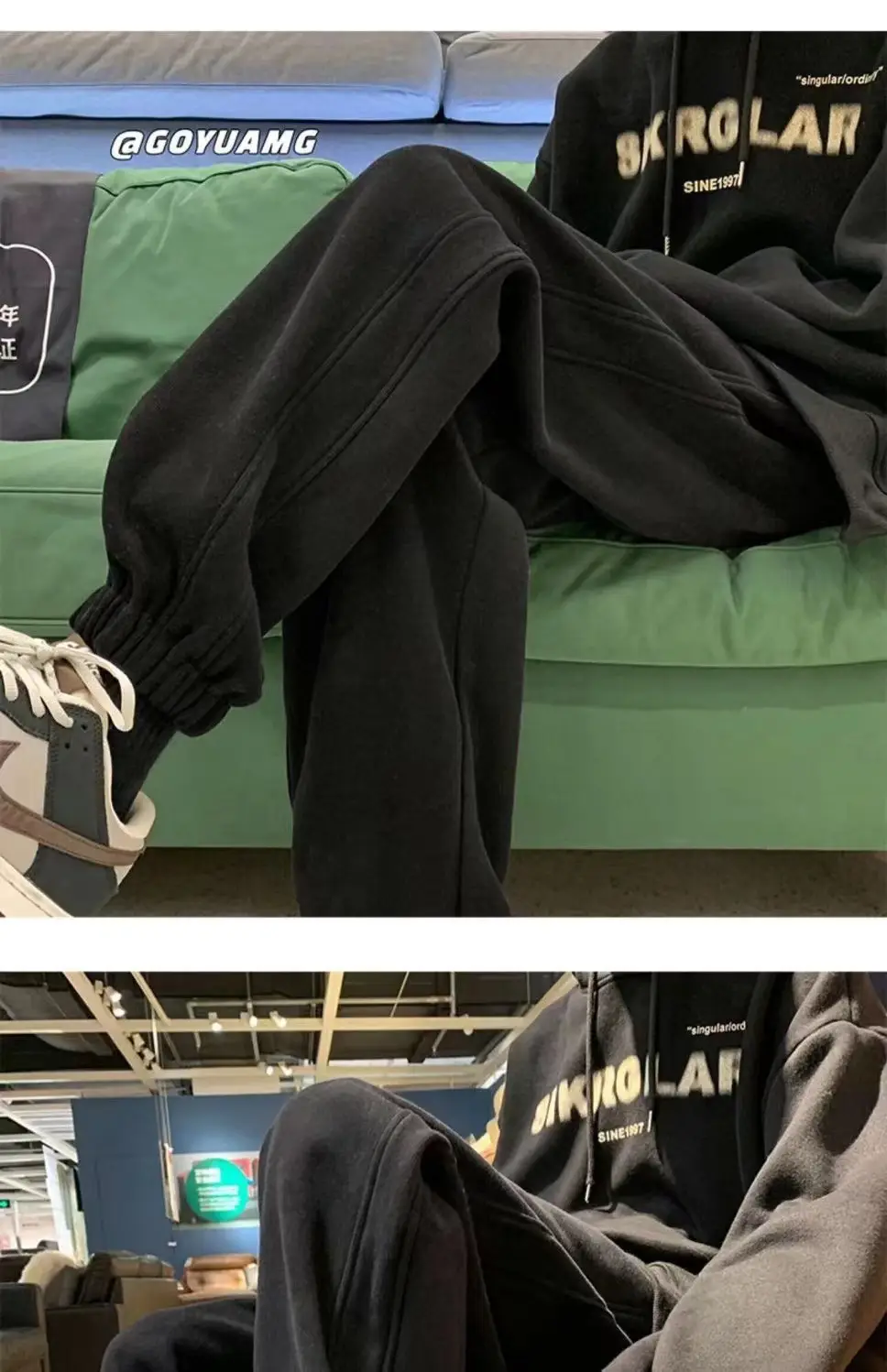 Men Fleece Lined Ankle Tied Sweatpants Winter Casual Pants — feature 23
