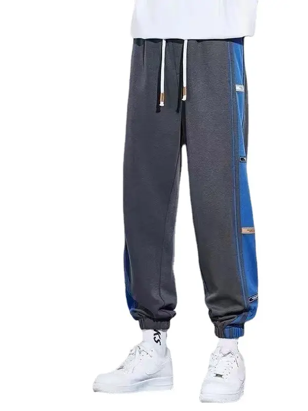 Men Fleece Lined Green Striped Track Pants Black - Image 5
