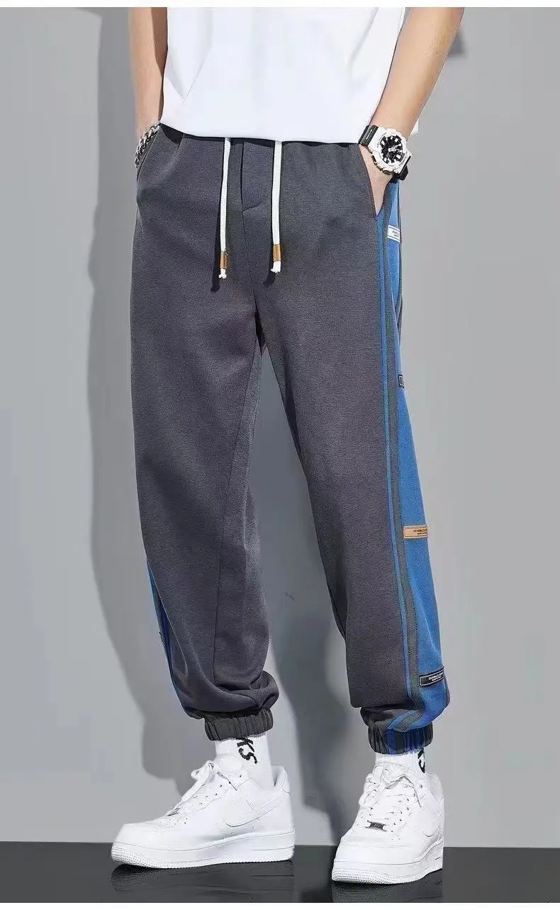 Men Fleece Lined Green Striped Track Pants Black — feature 10
