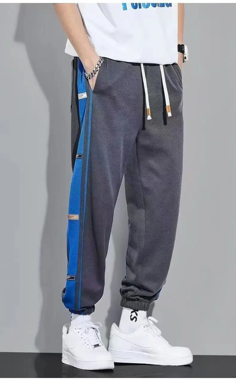 Men Fleece Lined Green Striped Track Pants Black — feature 11