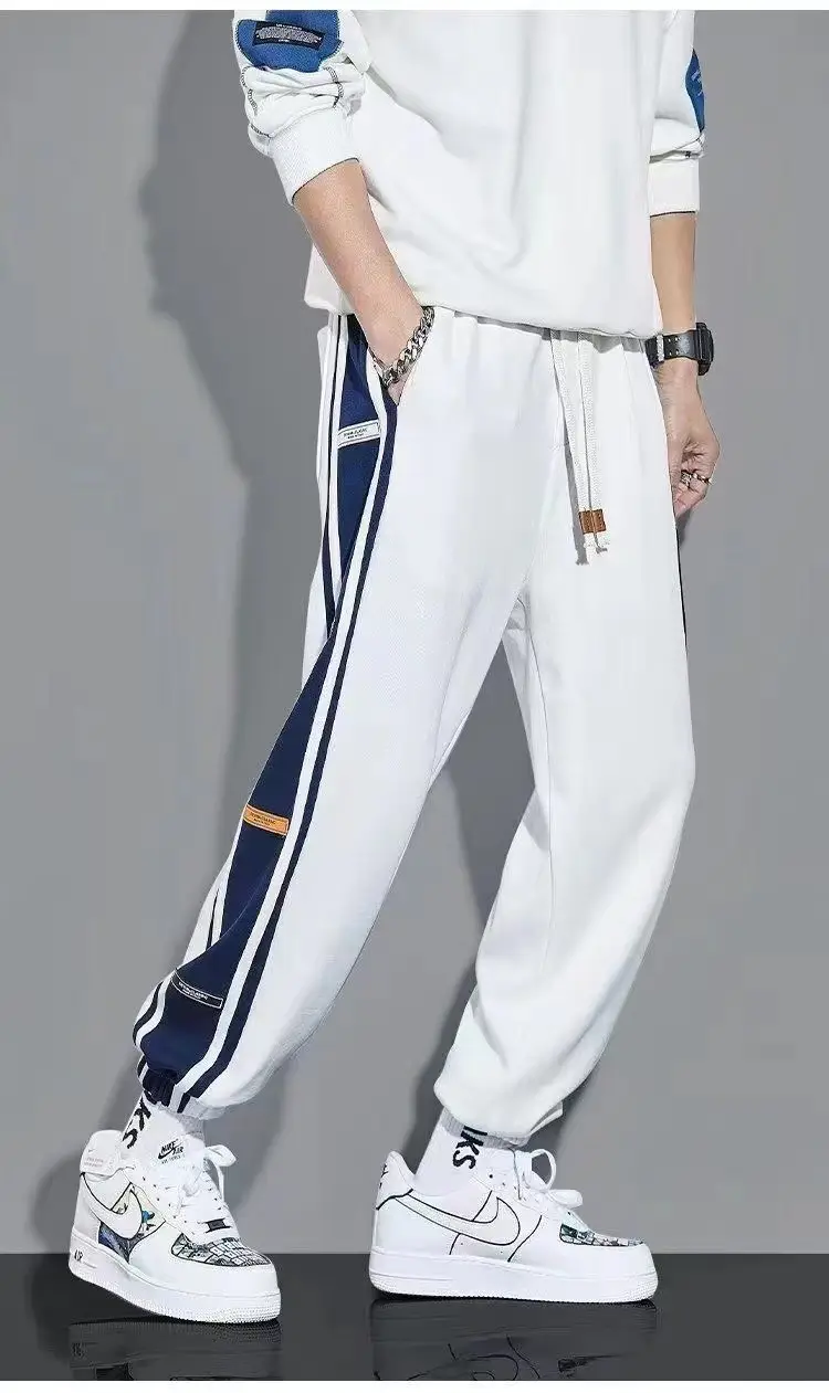 Men Fleece Lined Green Striped Track Pants Black — feature 16