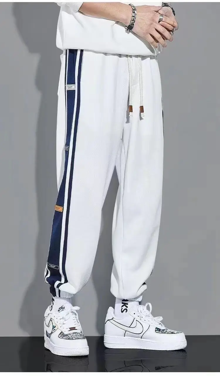 Men Fleece Lined Green Striped Track Pants Black — feature 2