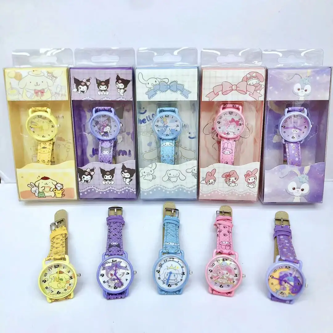 New Sanrio Watch Kuromi Dial Pu Alloy Cartoon Wristwatch Student Quartz Watch Gift — feature 1