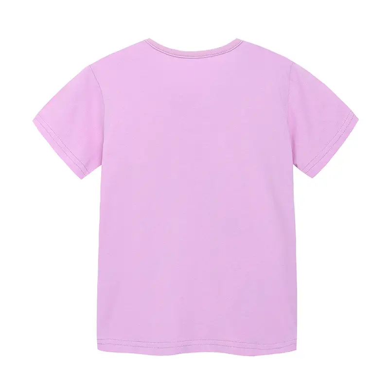 Girls Pink Unicorn T-Shirt Short Sleeve Knitted Cotton - Image 3